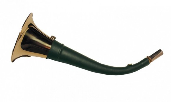 горн охотничий (кожаная отделка) 50 см, круглый