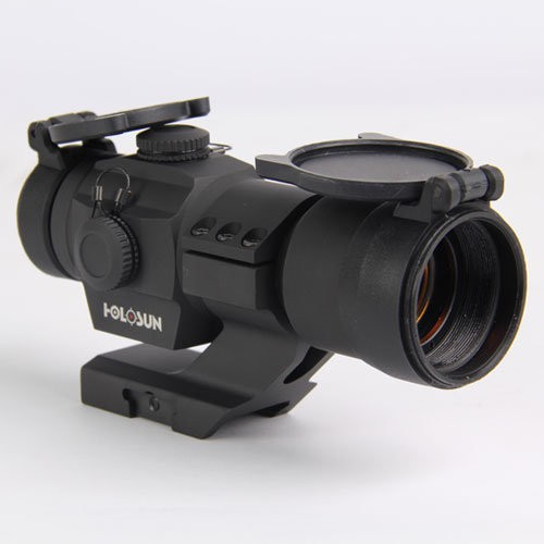 Коллиматор Holosun Tube на Weaver/Picatinny, точка 2MOA, 12 подсветки (+NV), бат.лоток, крон. с выносом, 274гр. 40 шт/уп