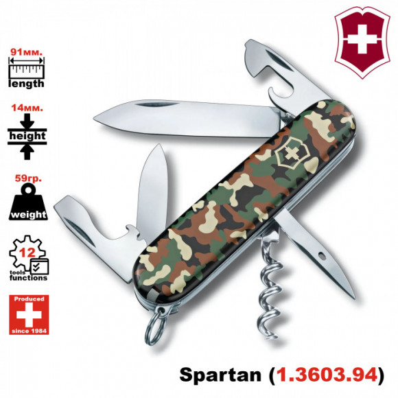 Складной нож с инструментами Victorinox Spartan Camouflage