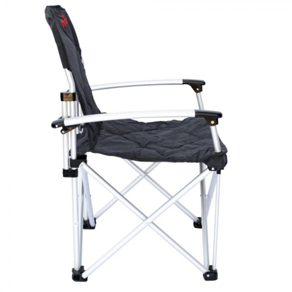 Tramp кресло раскладное с жесткими подлокотниками (черный/серый), TRF-004