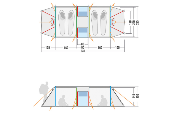 4-местная палатка Tatonka Alaska Family DLX, 2585