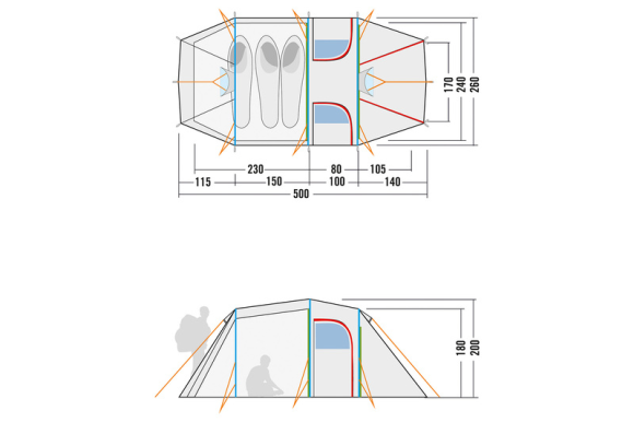 Семейная палатка на 3-4 человек Tatonka Family Camp, 2446