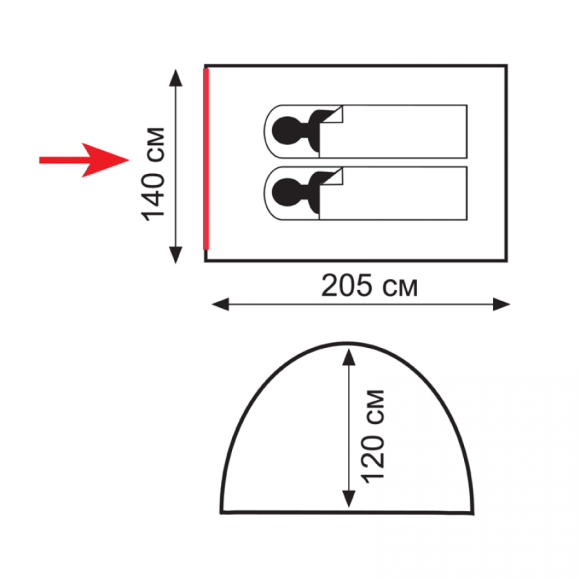 Туристическая палатка Totem Summer 2 (V2) (Зеленый)