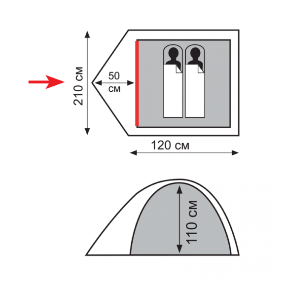 Totem палатка Trek 2 (V2) (зеленый), 4743131055155